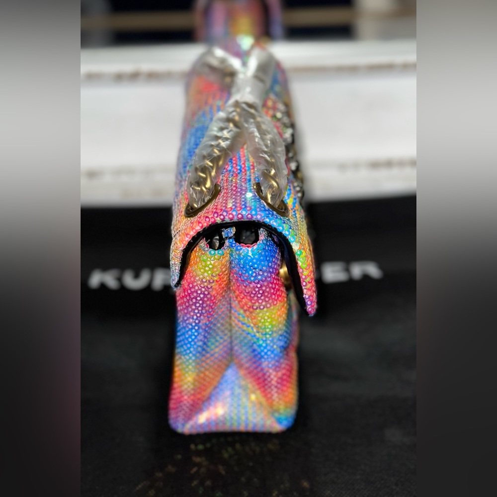 NWT Kurt Geiger London Kensington Mini Rainbow Sequin Eye Crossbody Bag - Picture 3 of 8